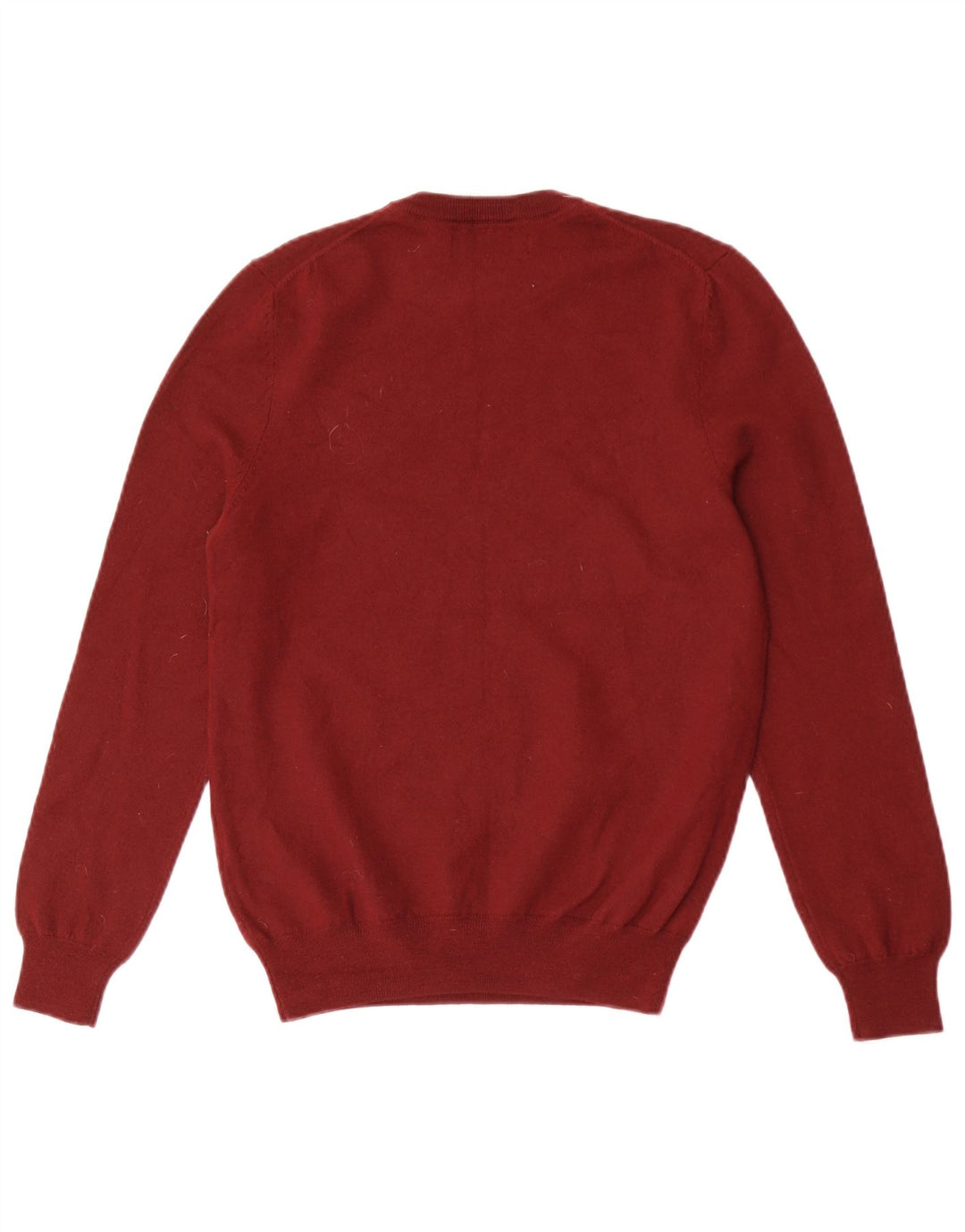 Lyle & Scott Męski sweter z okrągłym dekoltem, mały bordowy, wełniany merynos