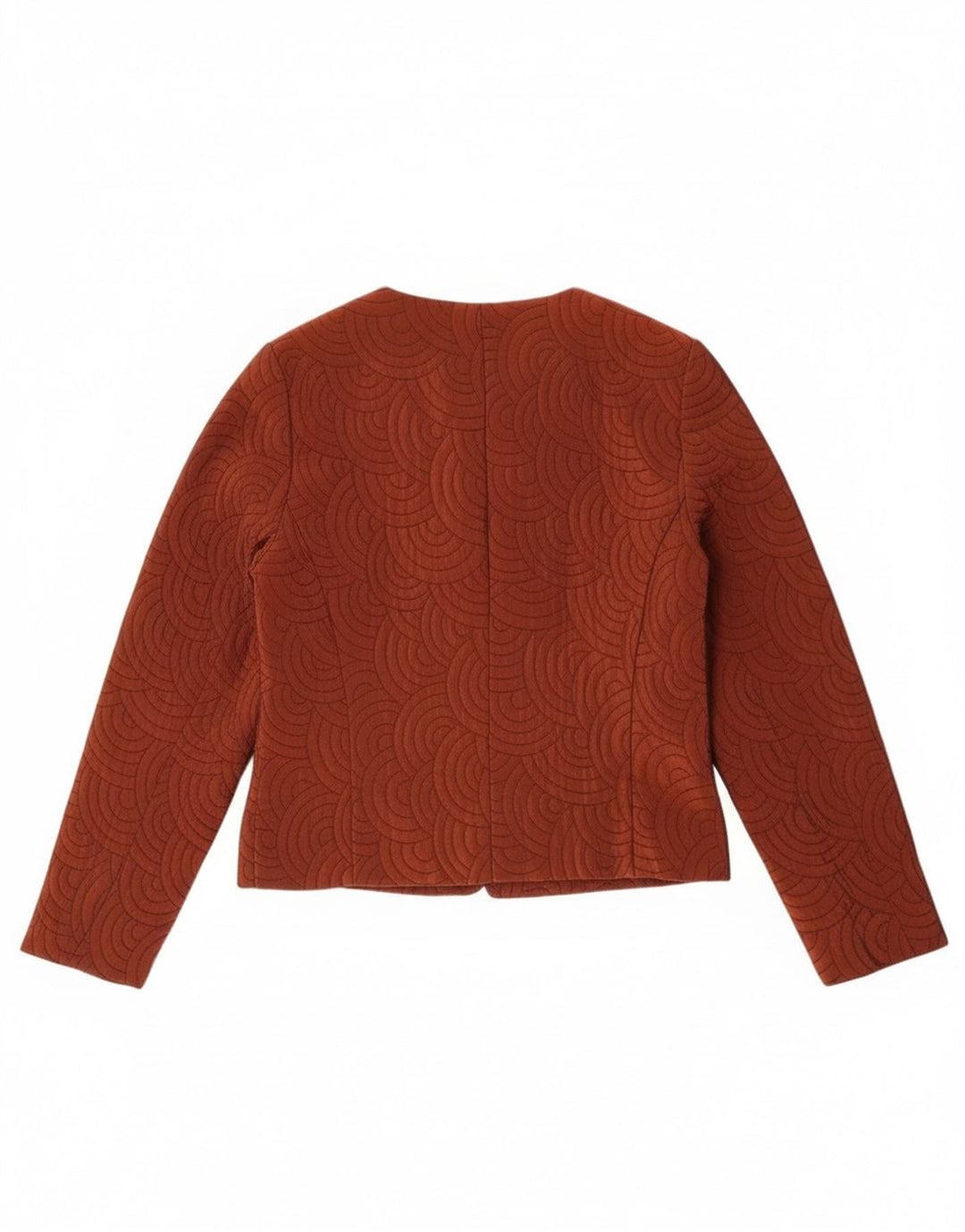 Vintage damska marynarka zapinana na 3 guziki UK 14 Średni brązowy geometryczny octan