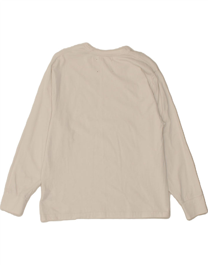 VINTAGE Womens Top Long Sleeve UK 14 Medium White Cotton Vintage Vintage and Second-Hand Vintage from Messina Hembry 
