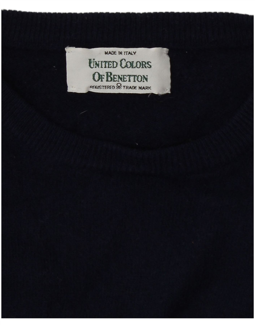 Sweter damski Benetton z dekoltem w łódkę UK 12, średni granatowy