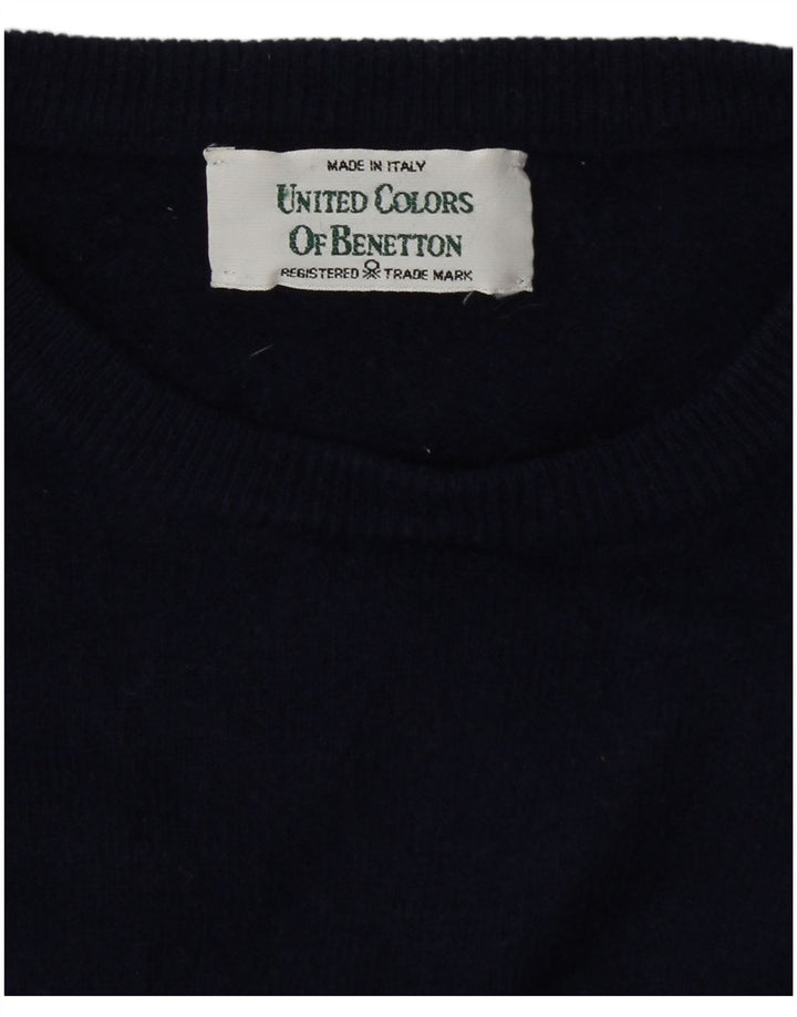 Sweter damski Benetton z dekoltem w łódkę UK 12, średni granatowy