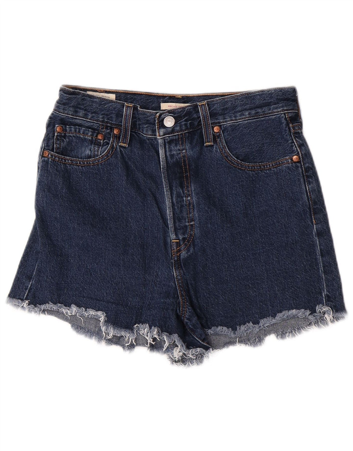 Damskie spodenki jeansowe Levi's Ribcage W29 Średni granatowy, bawełniany