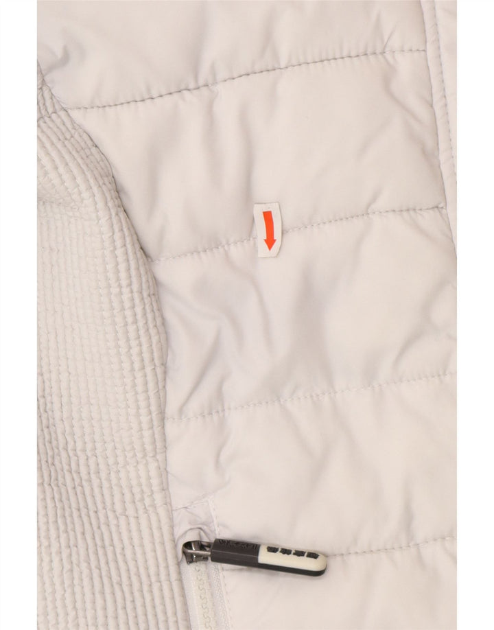 SUPERDRY Womens Hooded Padded Jacket UK 12 Medium White Nylon