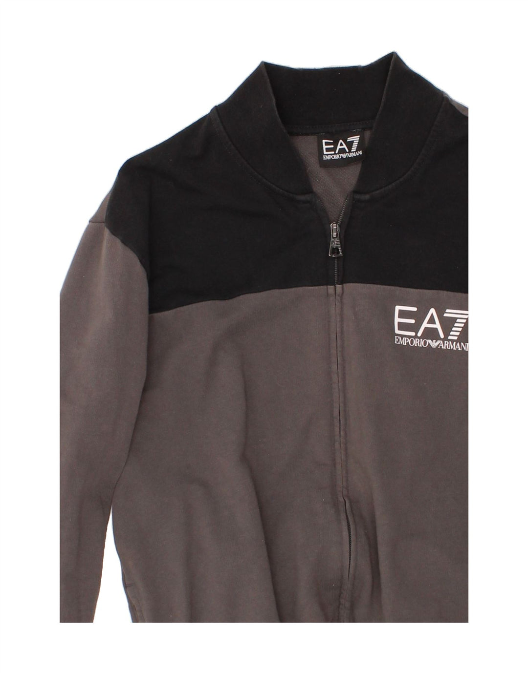 EMPORIO ARMANI Womens Tracksuit Top Jacket UK 14 Medium Grey Colourblock Vintage Emporio Armani and Second-Hand Emporio Armani from Messina Hembry 