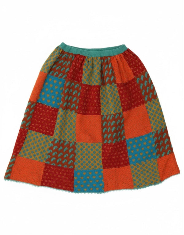 Vintage Womens Knit A-Line Skirt W26 Small Multicoloured Patchwork