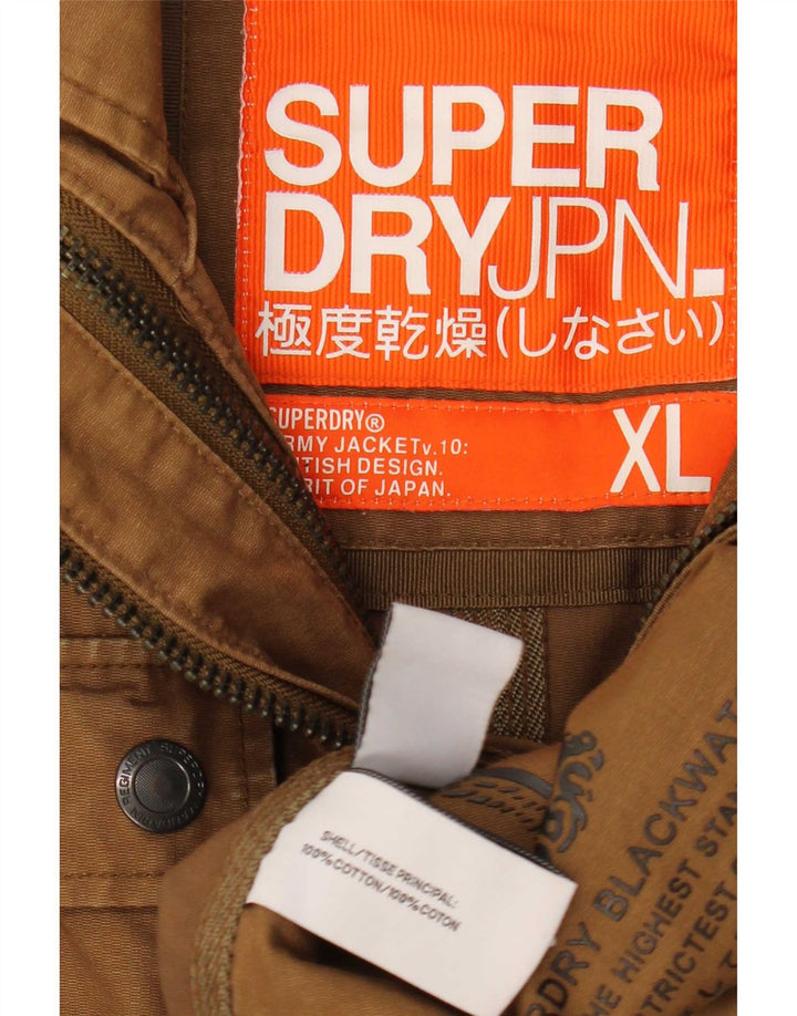 Superdry Męska kurtka użytkowa UK 42 XL brązowa bawełniana