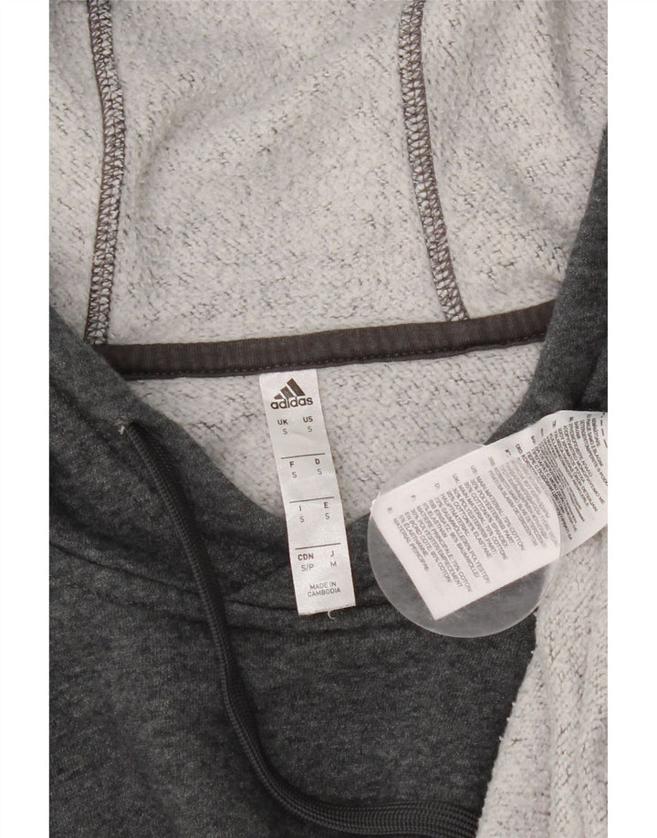 Adidas Męska bluza z kapturem, mała, szara, bawełniana