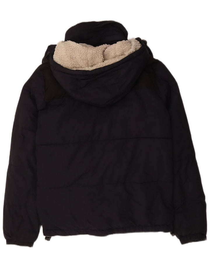 Męska ocieplana kurtka z kapturem Superdry UK 36, mała granatowa, poliester