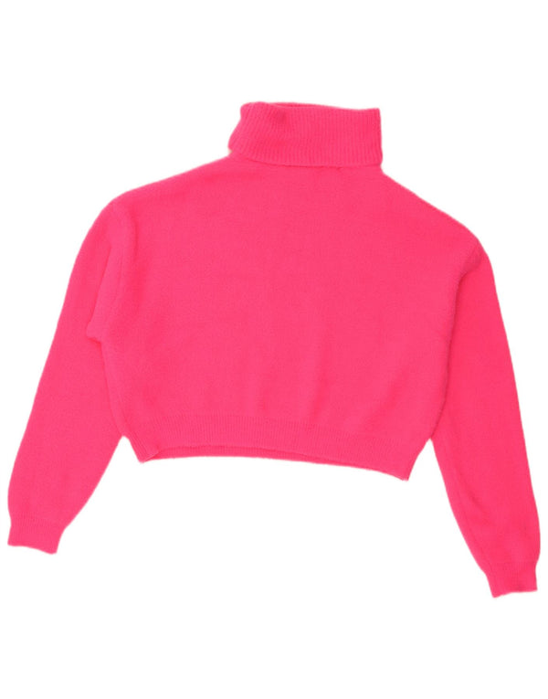 Damski sweter Zara Crop Oversize z golfem UK 10 Small Pink Nylon