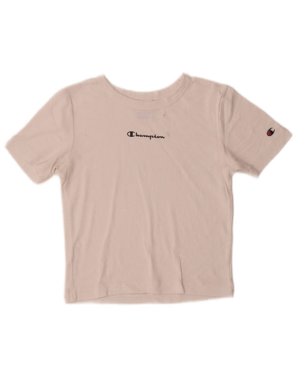 Damska koszulka Champion Crop Graphic Top UK 10 Small White