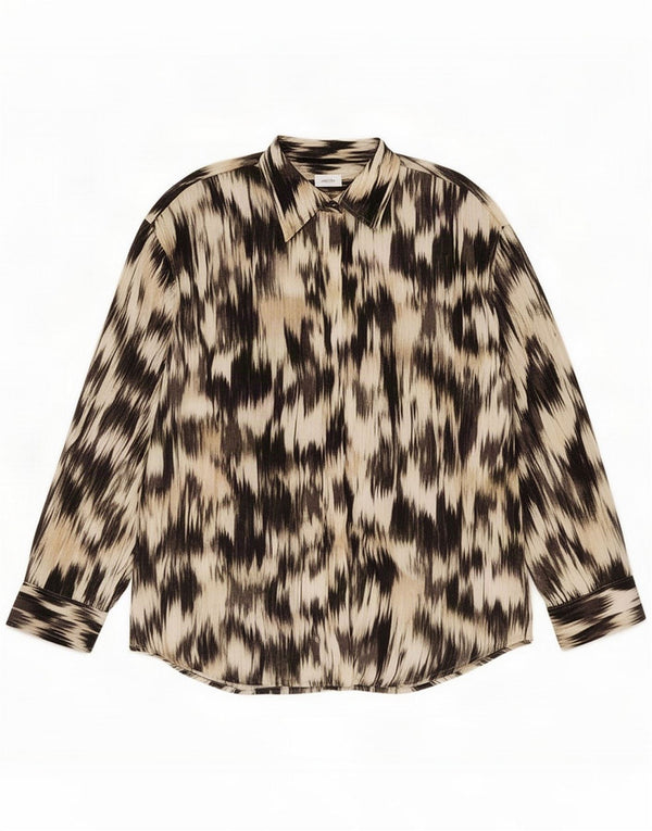 Marks & Spencer Womens Autograph Shirt UK 8 Small Black Animal Print