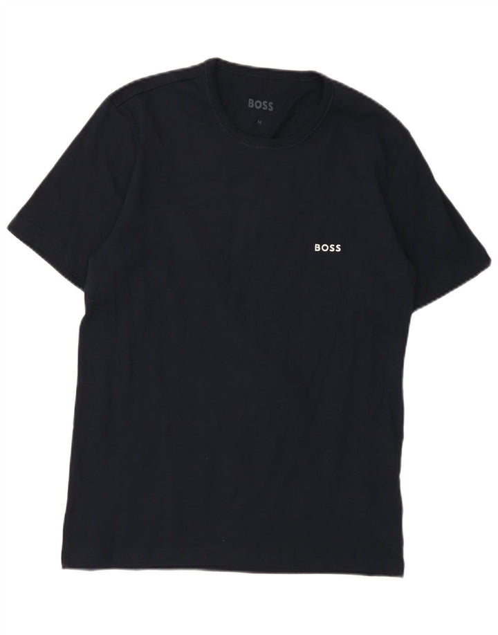 T-shirt męski Hugo Boss, średni, granatowy, bawełniany