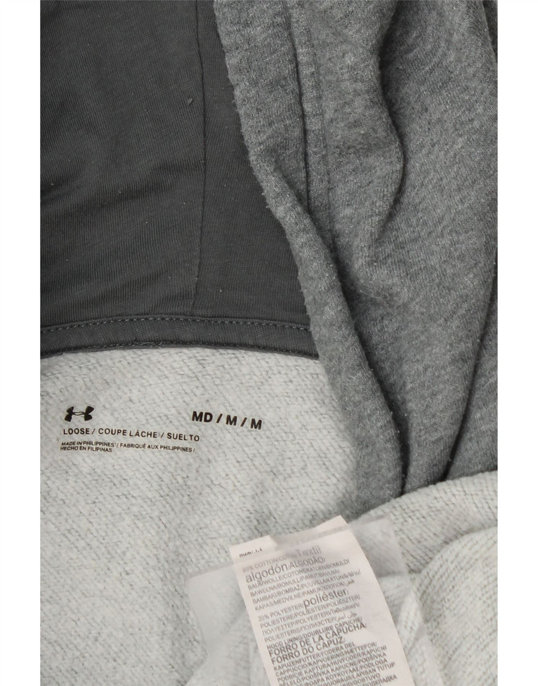 Męski sweter z kapturem Under Armour, średnioszary, bawełniany w plamki