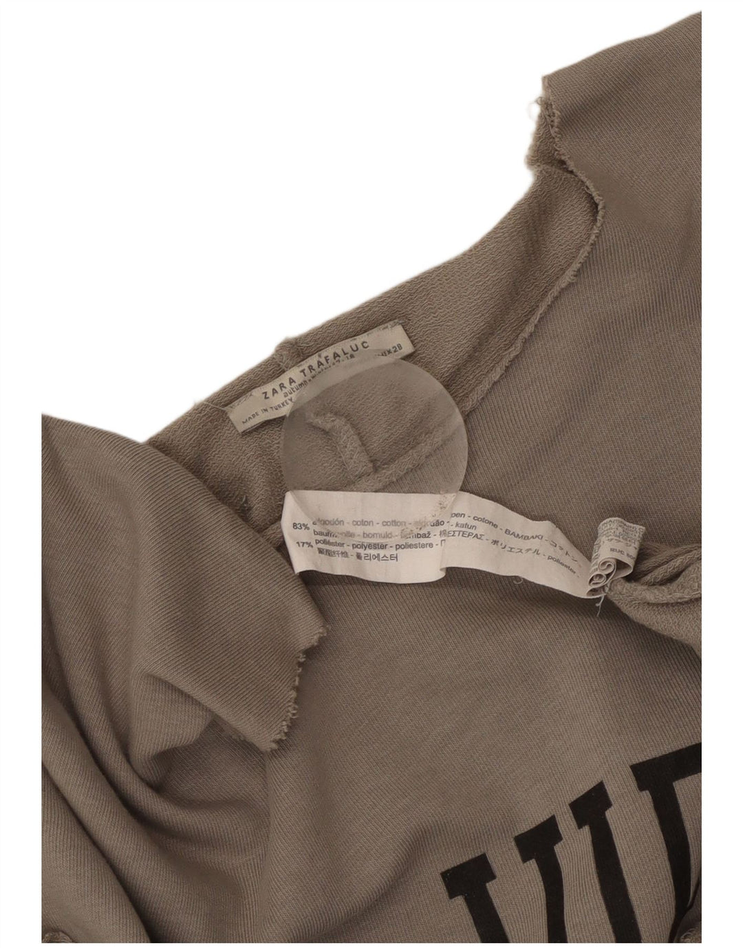 Damska sukienka oversize z grafiką Zara UK 14, średnia szara bawełna