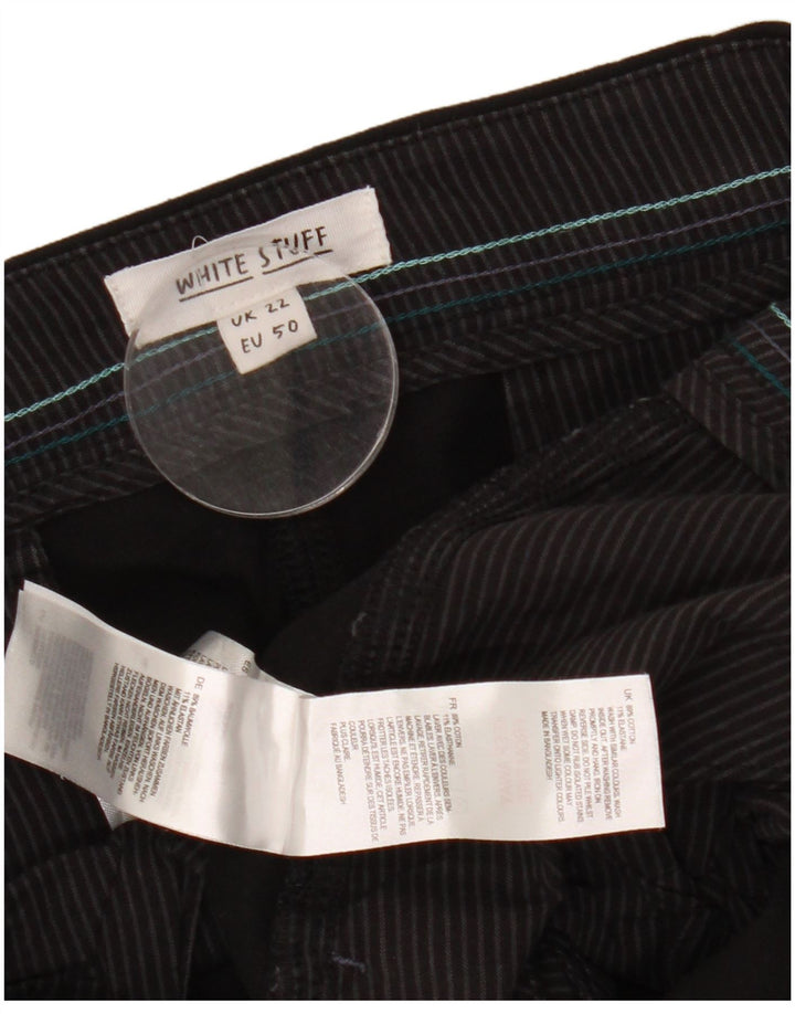 Spodnie damskie Capri White Stuff UK 22 3XL W44 L24 Czarna bawełna