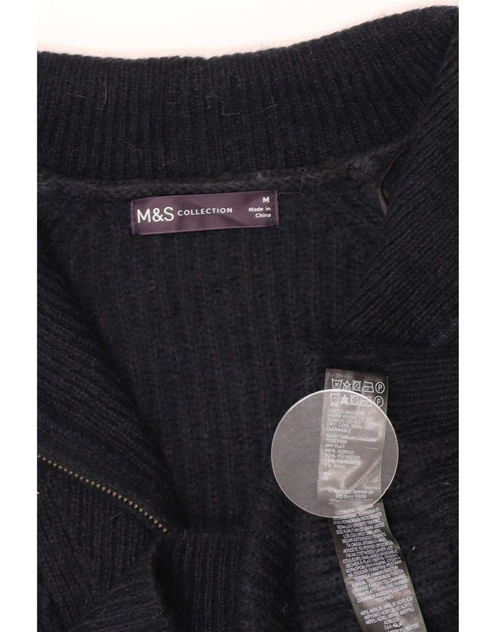Marks & Spencer Damski sweter z zamkiem błyskawicznym UK 14, średni granatowy