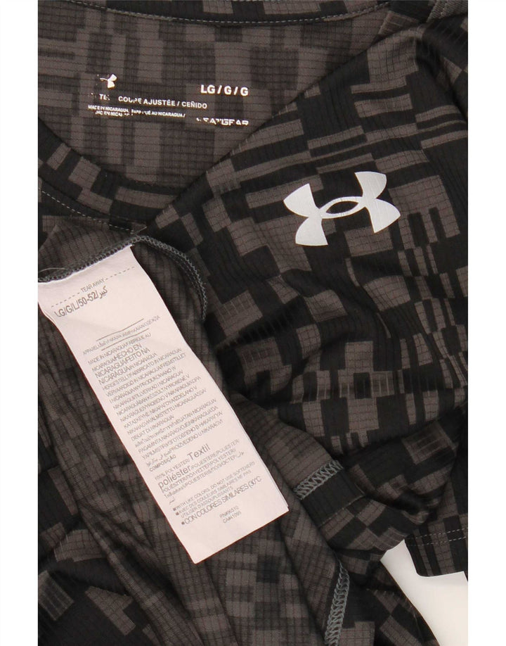 Męski t-shirt Under Armour Heat Gear, duży, czarny, geometryczny poliester