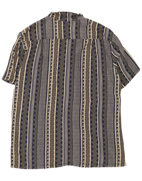 Bluzka damska z krótkim rękawem w stylu vintage, UK 22 3XL, granatowa w paski