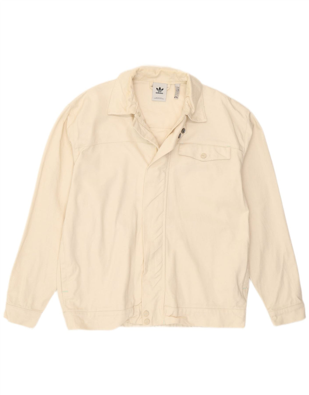 Męska kurtka bomber Adidas UK 36, mała, biała, bawełniana