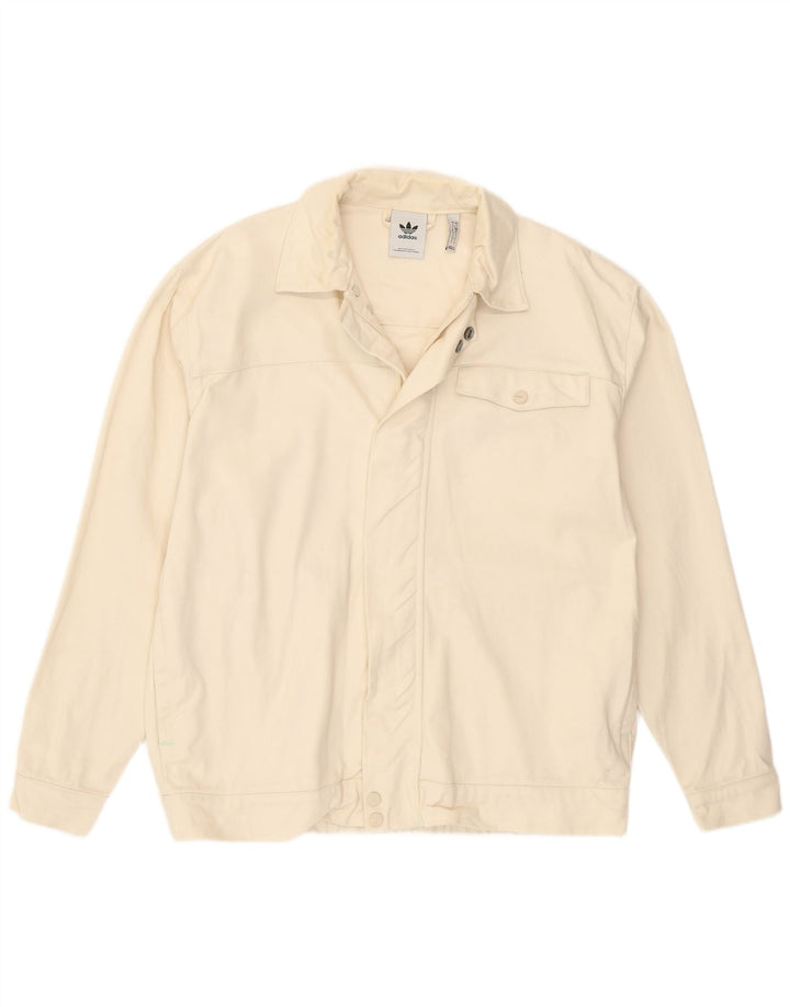 Męska kurtka bomber Adidas UK 36, mała, biała, bawełniana