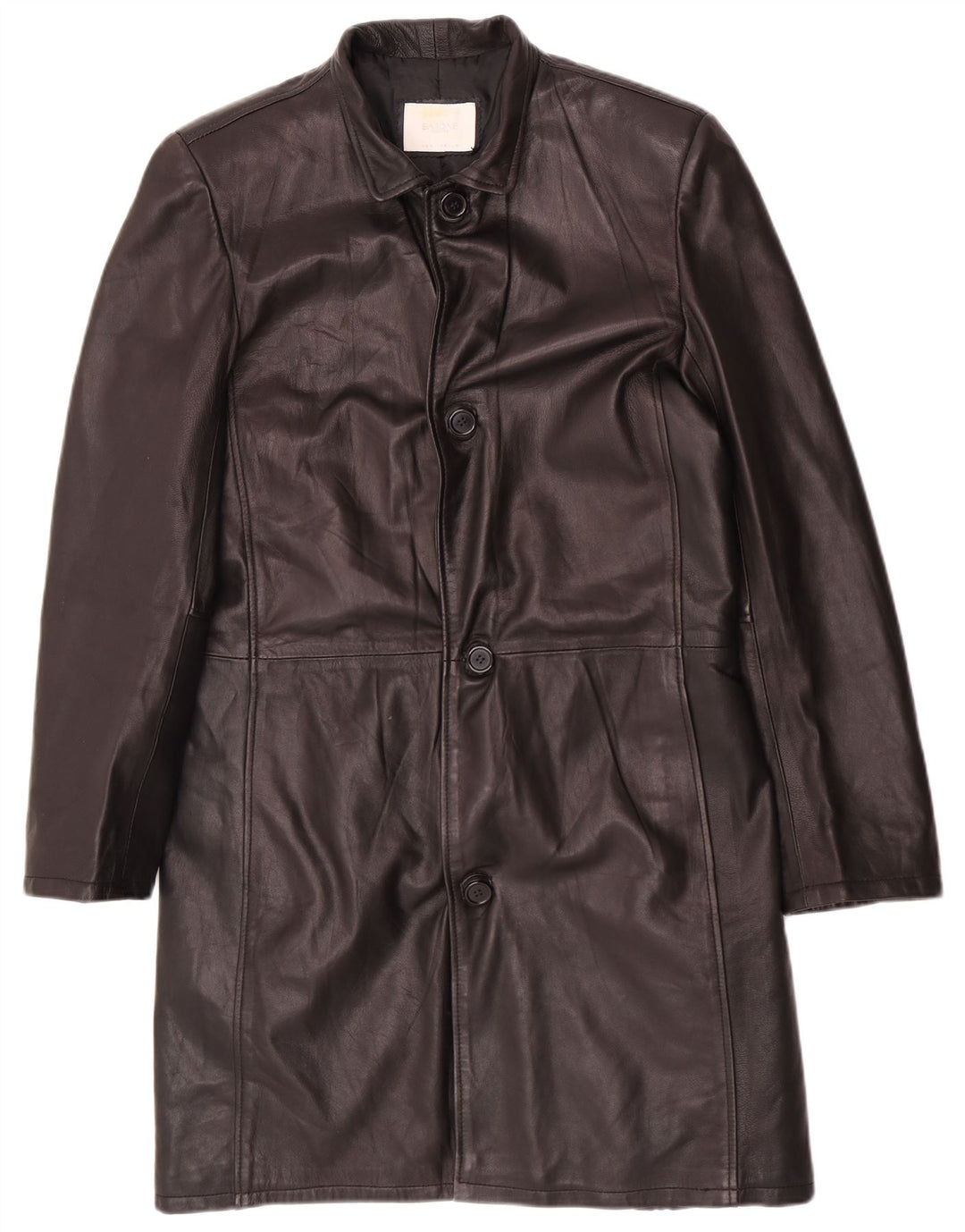 Barone Męski płaszcz skórzany UK 36 Small Black