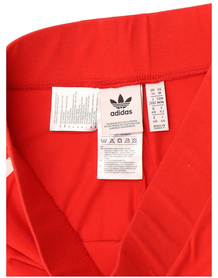 Damskie legginsy Adidas UK 14 Średnio czerwone, bawełniane