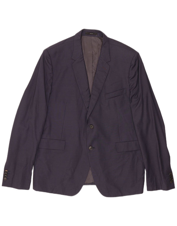Męska marynarka Paul Smith zapinana na 2 guziki IT 44 XS, wełniana w granatową kratkę