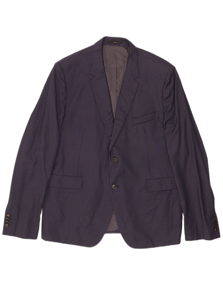 Męska marynarka Paul Smith zapinana na 2 guziki IT 44 XS, wełniana w granatową kratkę