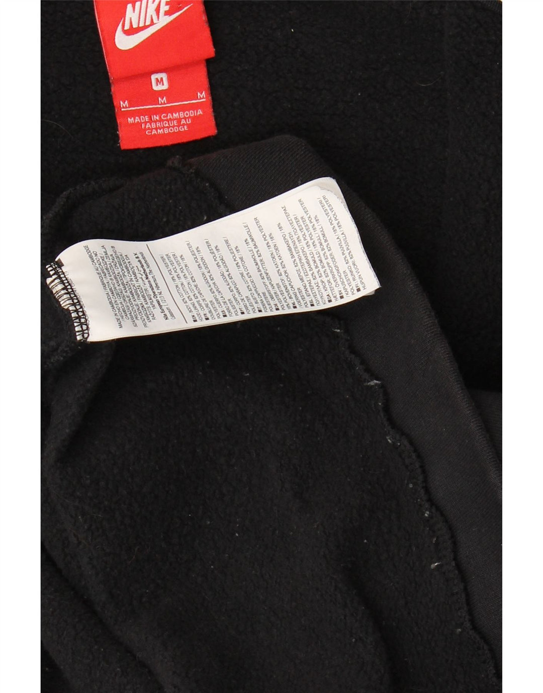 NIKE Womens Zip Hoodie Sweater UK 14 Medium Black Cotton