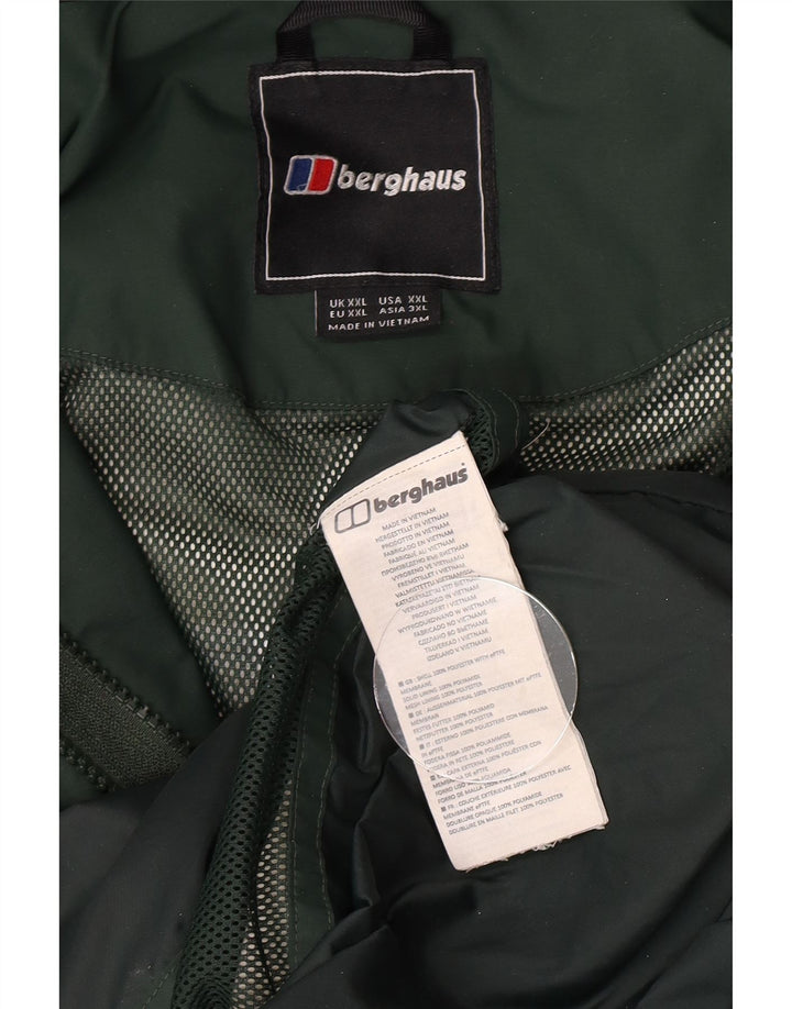 Męski płaszcz przeciwdeszczowy z kapturem Berghaus UK 44 2XL Zielony poliester