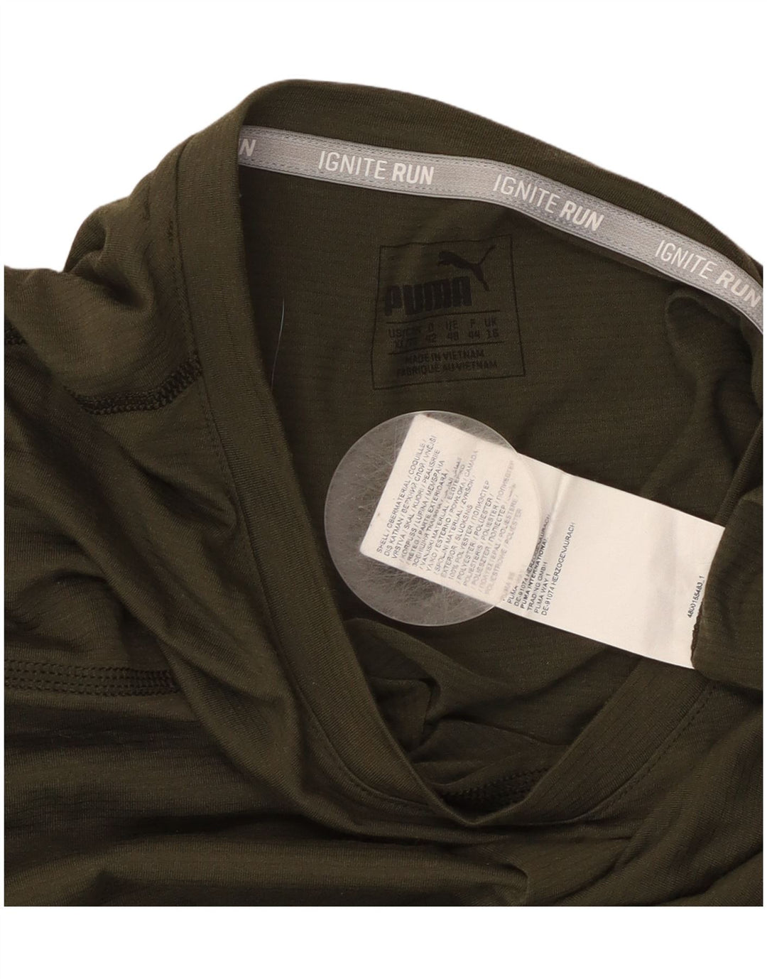 T-shirt damski PUMA Top UK 16, duży, khaki, poliester
