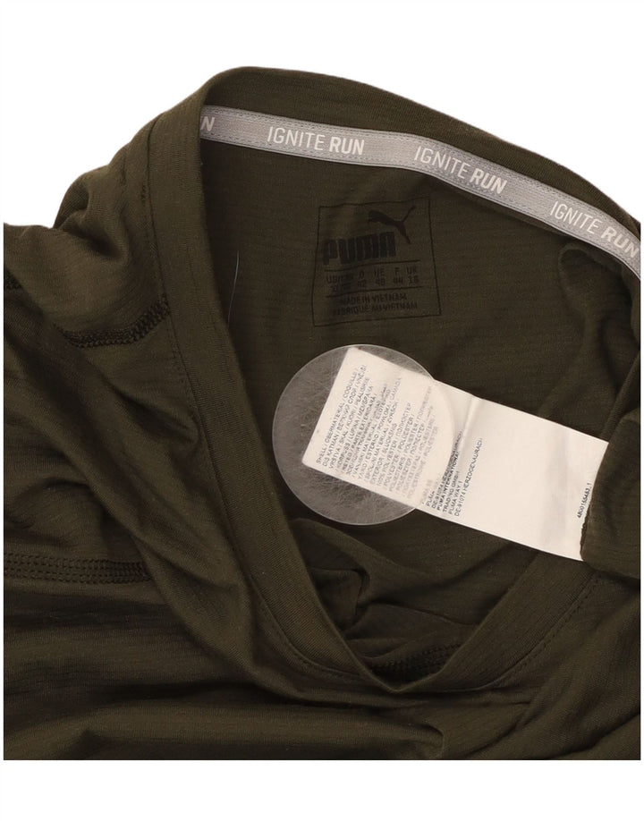 T-shirt damski PUMA Top UK 16, duży, khaki, poliester