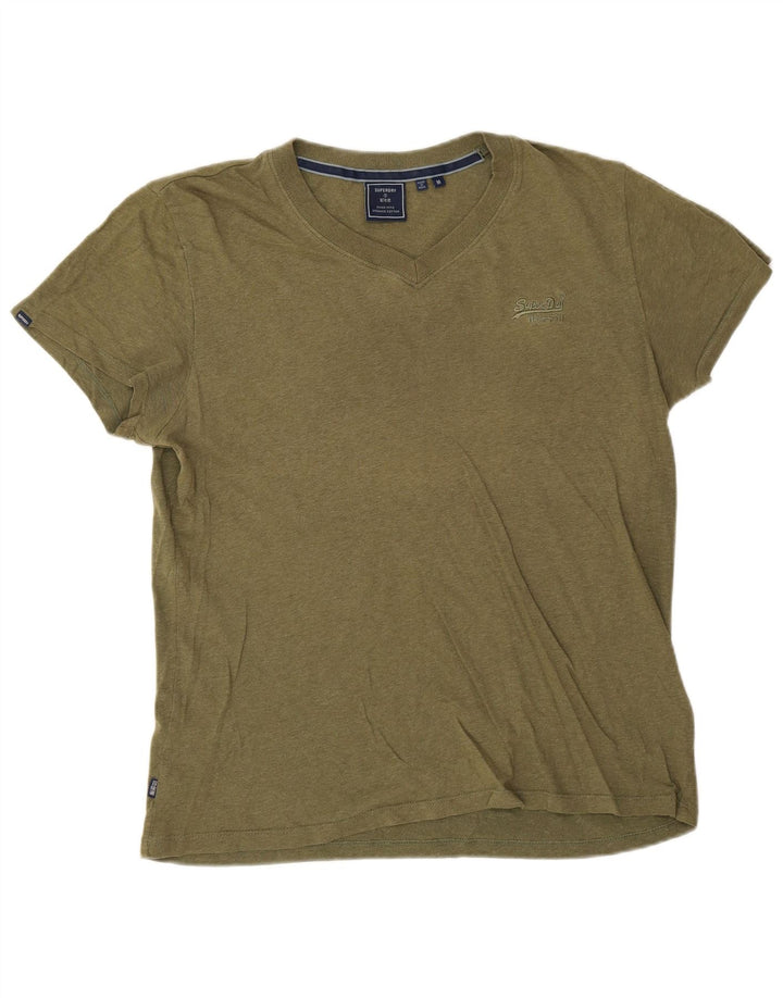 T-shirt męski Superdry, bawełniany, średni kolor khaki