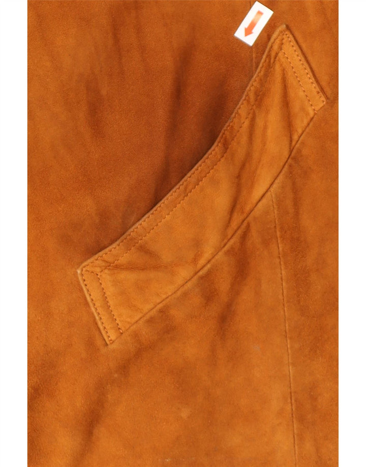 Vintage męska zamszowa kurtka UK 40 duża brązowa skóra