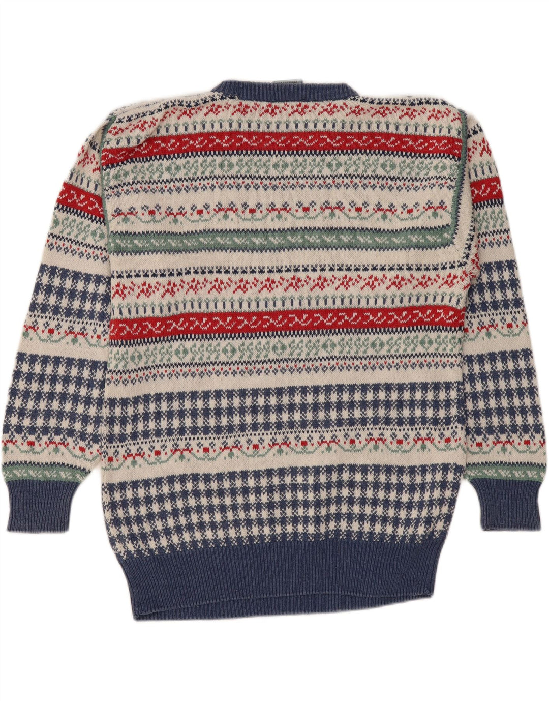 Sweter męski z okrągłym dekoltem w stylu vintage IT 50 Średni wielobarwny Fair Isle