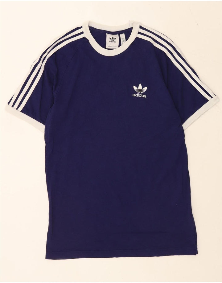 Adidas Męska koszulka Top Medium Granatowa, bawełniana z blokami kolorów
