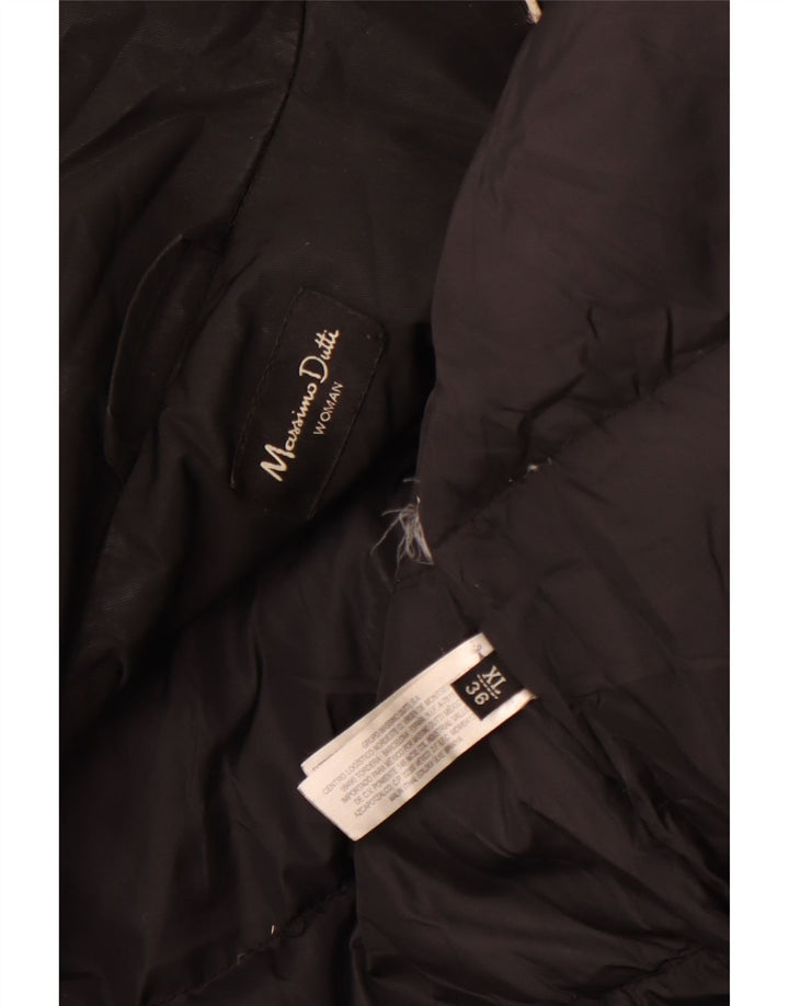 MASSIMO DUTTI Damski płaszcz ocieplany UK 18 XL, czarny, poliestrowy, zimowy