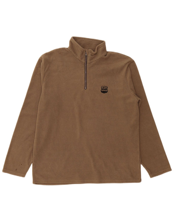 Atlas For Men Męski sweter polarowy z zamkiem błyskawicznym XL, brązowy