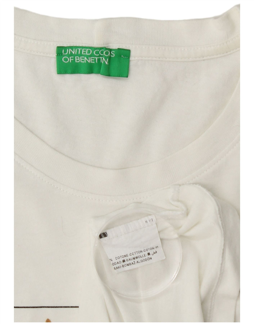 Męska koszulka z grafiką BENETTON Top, bawełna w kolorze średniej bieli