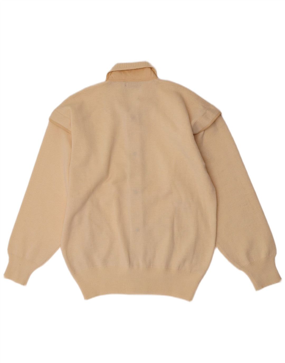 Sweter męski w stylu vintage, średnio beżowy, wełniany