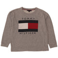 Damska bluza z grafiką Tommy Hilfiger UK 14, średnia, szara, nakrapiana