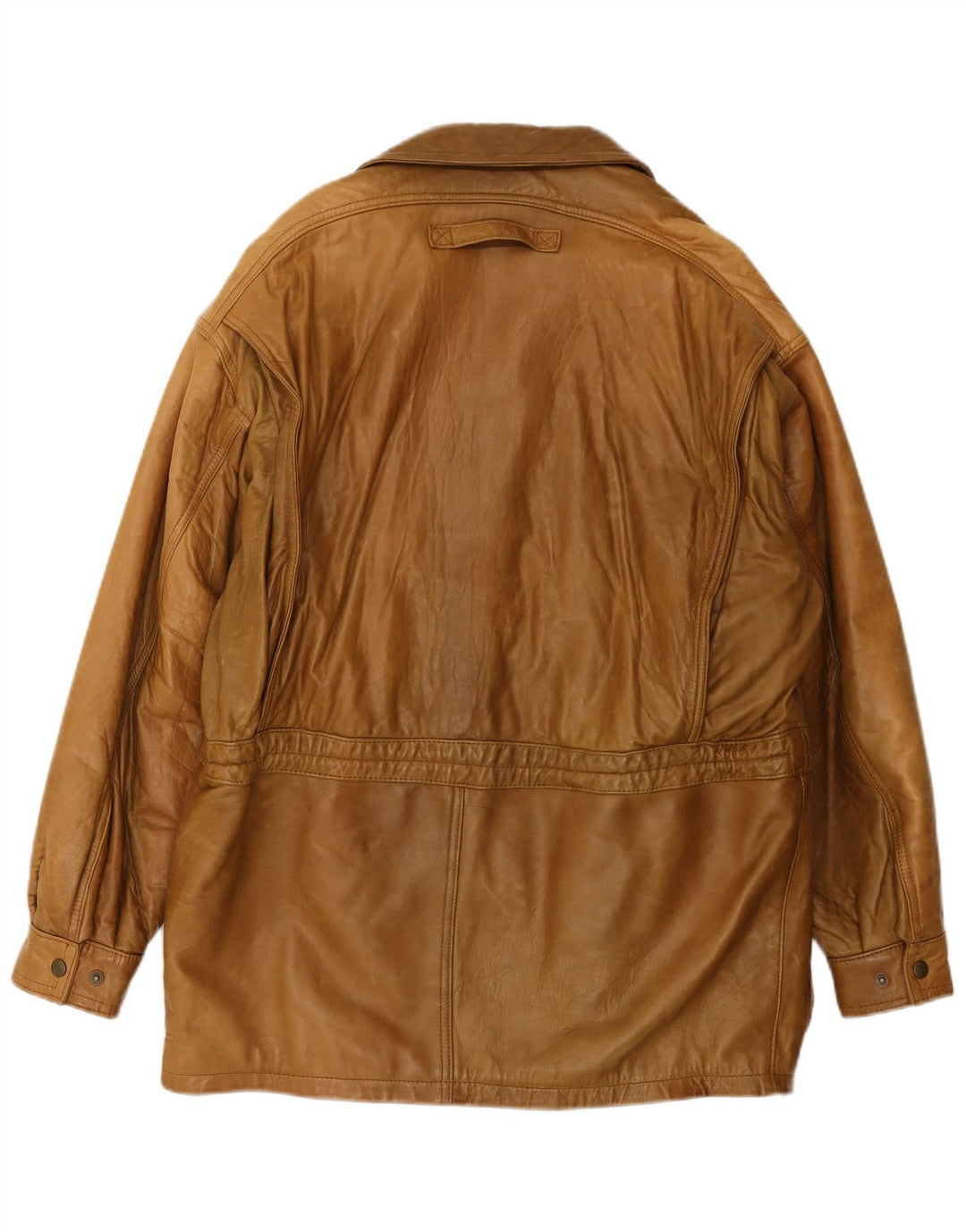 Vintage męski płaszcz skórzany UK 42 XL brązowa skóra