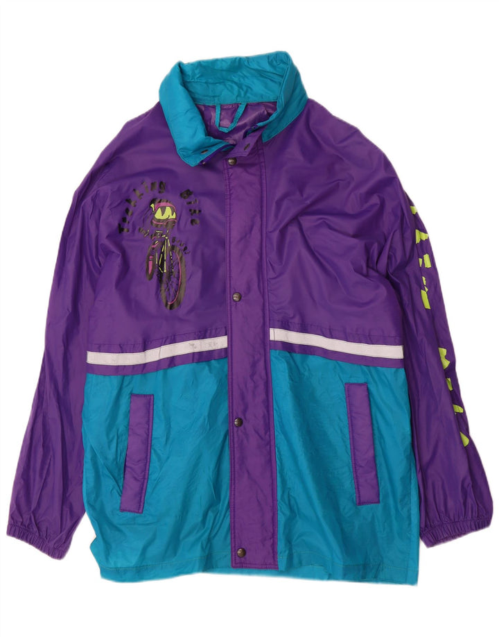 Męska kurtka przeciwdeszczowa Brugi Graphic UK 38 Nylon w kolorze średniofioletowym