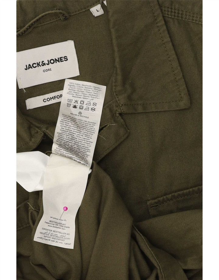 Koszula męska Jack & Jones, duża, bawełniana khaki