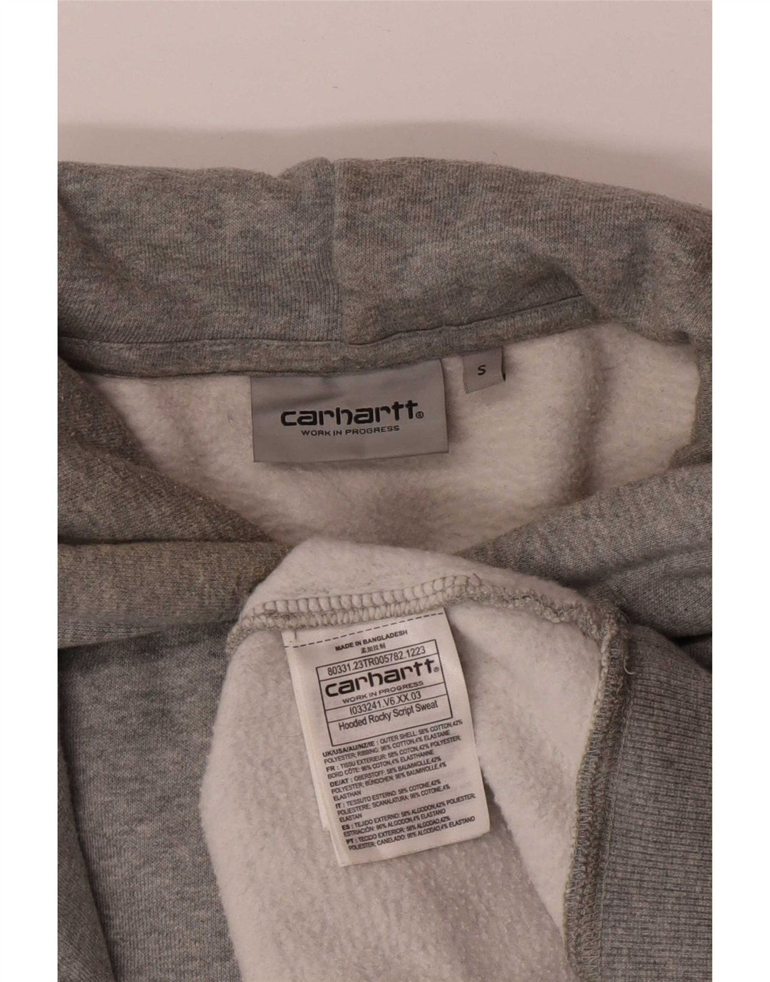 Męski sweter z kapturem Carhartt, mały, szary, bawełniany
