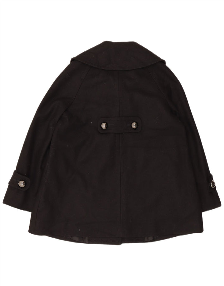 Damski płaszcz grochowy French Connection UK 10, mała czarna dziewicza wełna