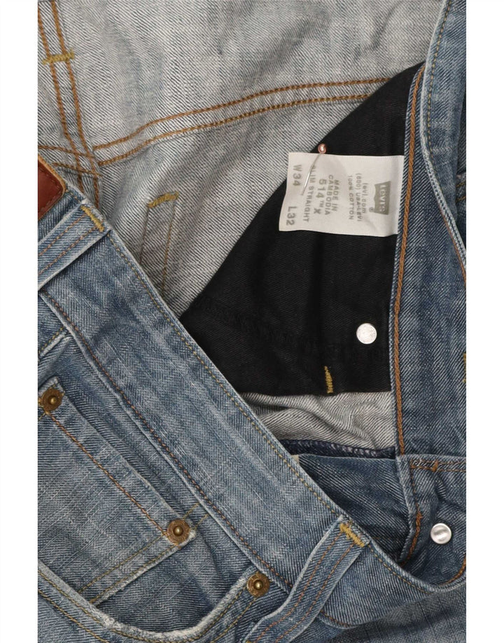 Męskie jeansy Levi's 514 Slim Straight W34 L32 Niebieskie bawełniane