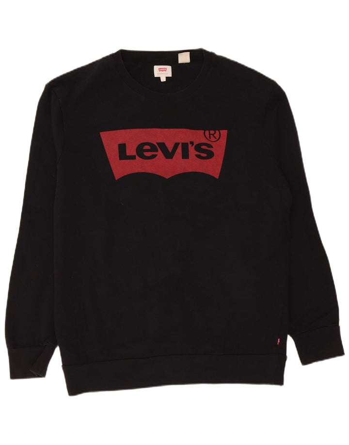 Męska bluza z grafiką Levi's, duża, czarna, bawełniana