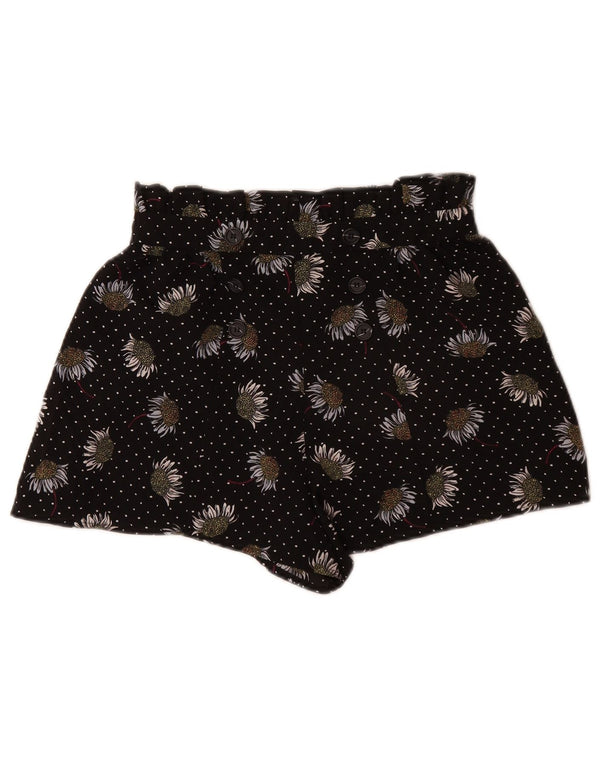 Damskie szorty Topshop UK 10 Small W26 Czarny kwiatowy poliester