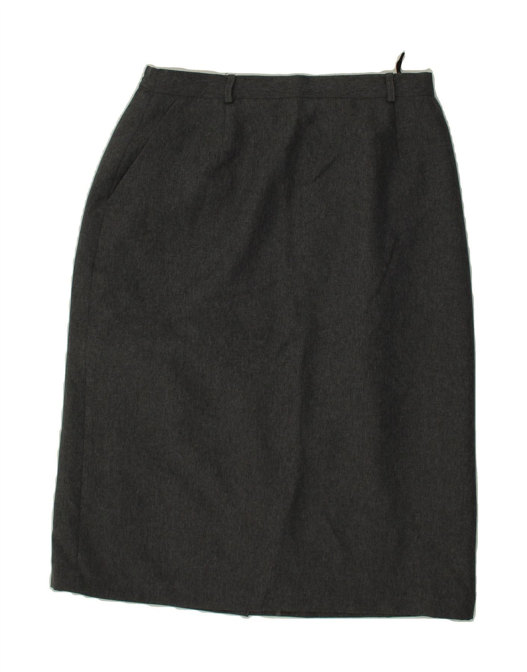 VINTAGE Womens Midi Skirt UK 16 Large W32  Grey Polyester Vintage Vintage and Second-Hand Vintage from Messina Hembry 